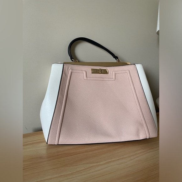 Aldo blush Pink and White large tote gold bar at top. NWOT never used - Picture 8 of 8